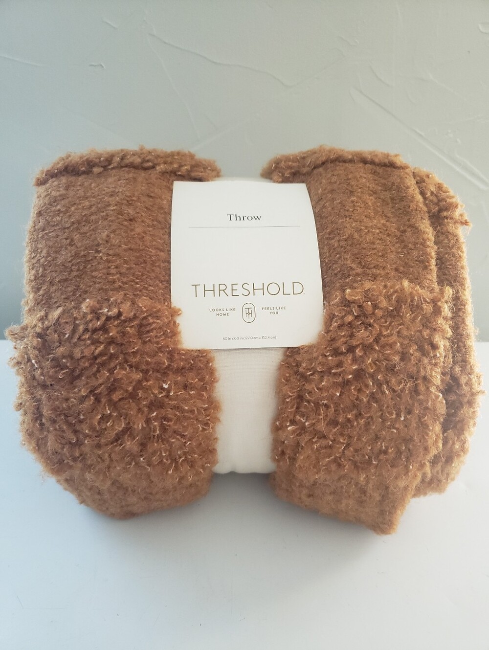 Threshold Plush Loop-Texture Throw - Rust